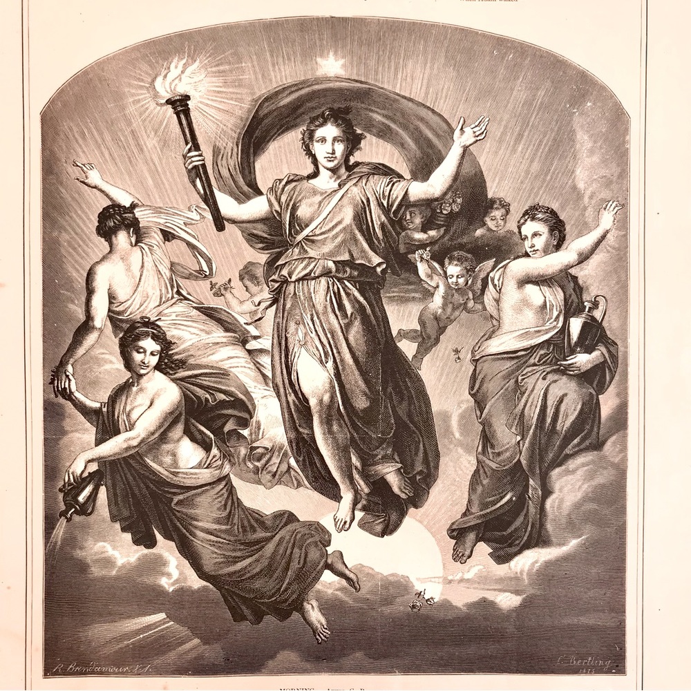 Angel Morning Print by Brend’amour 1875 Antique Art